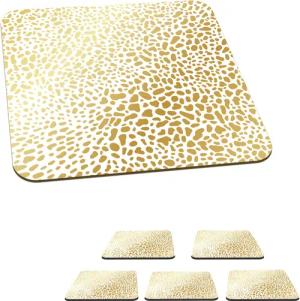 MuchoWow Glasuntersetzer Pantherdruck - Gold -