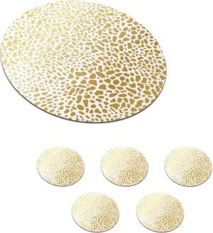 MuchoWow Glasuntersetzer Pantherdruck - Gold -