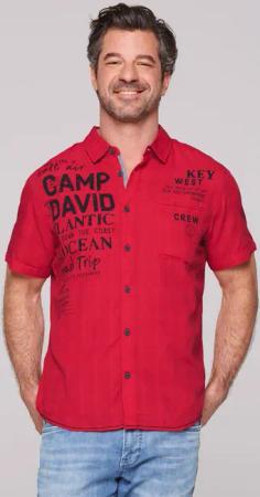 CAMP DAVID Kurzarmhemd mit Karo-Struktur