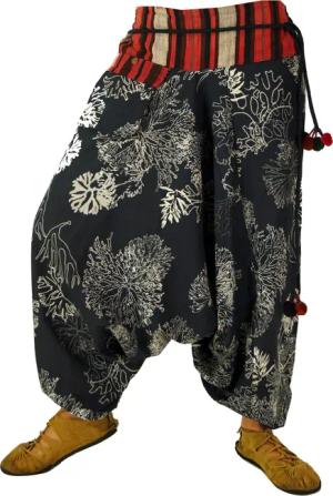 Guru-Shop Relaxhose Bedruckte Haremshose mit breitem