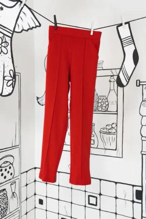 LEMONI Jerseyhose Elegante rote Hose für