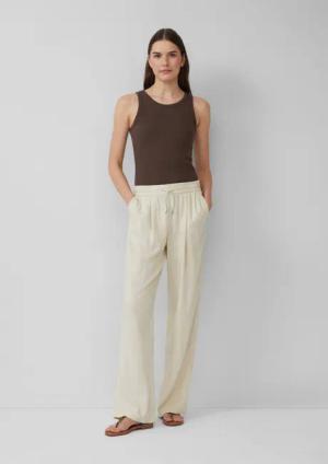 s.Oliver Stoffhose Leichte Leinenmix-Hose mit Elastikbund