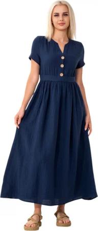 WENOR Sommerkleid Musselin Boho Kleid mit