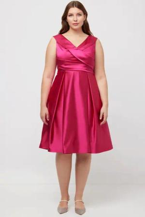 Ulla Popken Cocktailkleid Abendkleid A-Linie drapiert