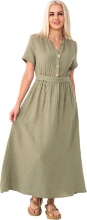 WENOR Sommerkleid Musselin Boho Kleid mit