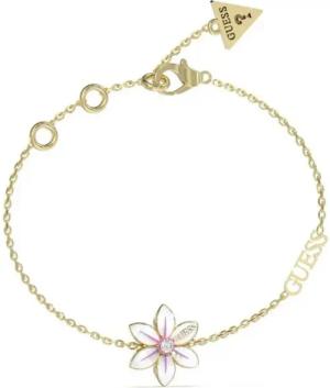 Guess Armband Schönes vergoldetes weißes Lotusblumenarmband