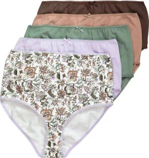 Ulla Popken Slip Maxislips 5er-Pack Paisleymuster/einfarbig