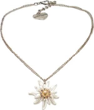 Alpenflüstern Collier Metall-Trachtenkette Greta mit Strass-Edelweiß