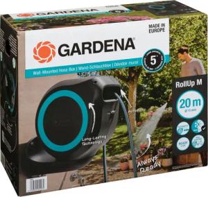 GARDENA Gartenschlauch Wand-Schlauchbox RollUp M (türkis)