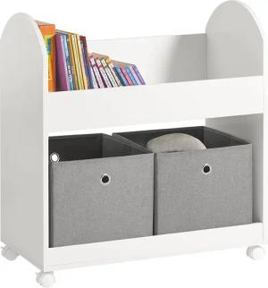 SoBuy Bücherregal KMB53, mit 2 Stoffboxen