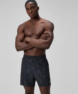 Herren Lookout Badeshorts 40 cm mit Print Schwarz