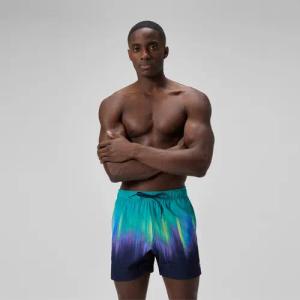 Herren Redondo Edge Badeshorts 40 cm mit Print Grün/Blau