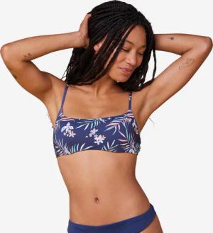 Bikini-Oberteil Bustier Damen Floral blau