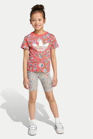 adidas Set T-Shirt und Shorts Liberty London JV7721 Rot Slim Fit