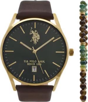 U.S. Polo Assn. Uhr und Armband Set Colin USP6376TW Goldfarben