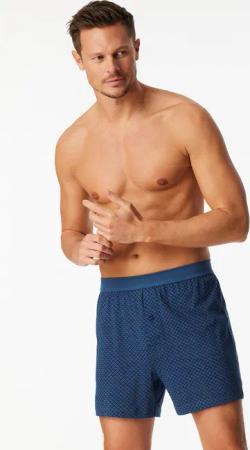 Boxershorts Organic Cotton gemustert atlantikblau - Comfort Fit 5