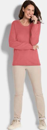 Strickpullover aus Baumwolle und Viskose - koralle - Gr. 44 von Goldner Fashion