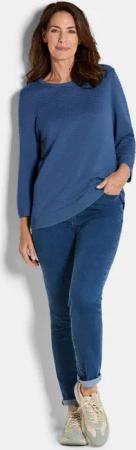 Strickpullover mit Pünktchenmuster - royalblau - Gr. 23 von Goldner Fashion