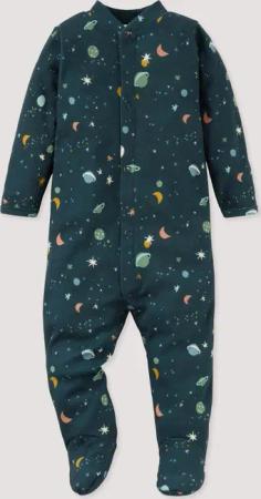 hessnatur Baby Schlafoverall aus Bio-Baumwolle - blau - Größe 98/104