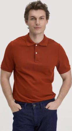 hessnatur Herren Piqué Polo Regular aus Bio-Baumwolle - braun - Größe 50