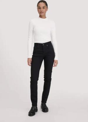 hessnatur Damen Jeans LEA Slim aus Bio-Denim - schwarz - Größe 27/32