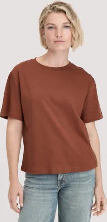 hessnatur Damen Heavy Jersey T-Shirt Oversize aus Bio-Baumwolle - braun - Größe 48