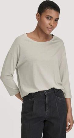 hessnatur Damen Longsleeve Oversize aus TENCEL™ Lyocell mit Bio-Baumwolle - beige - Größe XS