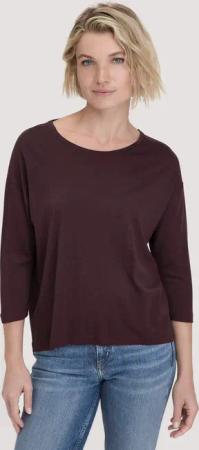 hessnatur Damen Longsleeve Oversize aus TENCEL™ Lyocell mit Bio-Baumwolle - braun - Größe S