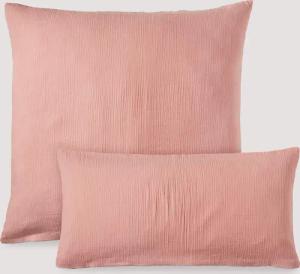 hessnatur Musselin Kissenbezug aus Bio-Baumwolle - rosa - Größe 40x80 cm