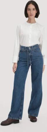 hessnatur Damen Jeans ALVA Wide Leg Soft aus Bio-Baumwolle mit TENCEL™ Lyocell - blau - Größe 26/34