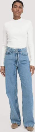 hessnatur Damen Jeans ALVA Wide Leg Soft aus Bio-Baumwolle mit TENCEL™ Lyocell - blau - Größe 32/32