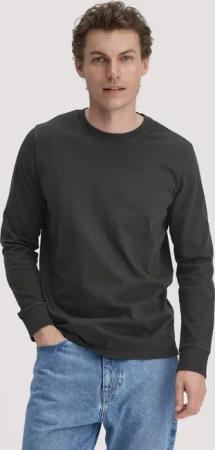 hessnatur Herren Jersey Longsleeve Relaxed aus Bio-Baumwolle - grau - Größe 46