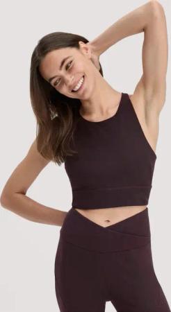 hessnatur Loungewear Bustier Highneck ACTIVE LIGHT aus Bio-Baumwolle - braun - Größe 44