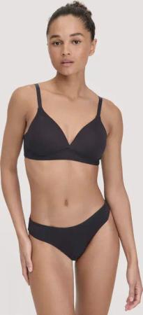 hessnatur Damen Slip Regular Cut im 3er-Pack COTTON FEEL aus Bio-Baumwolle - schwarz - Größe 40