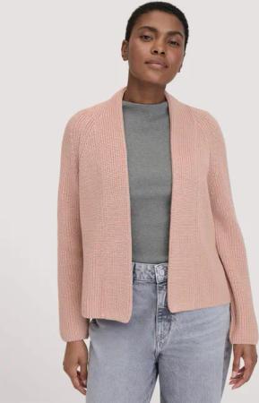 hessnatur Damen Strick Jacke Relaxed aus Bio-Baumwolle - rosa - Größe XS