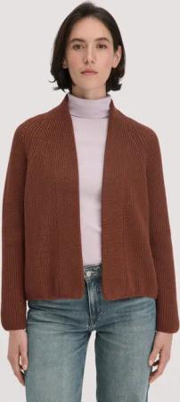 hessnatur Damen Strick Jacke Relaxed aus Bio-Baumwolle - braun - Größe XXL
