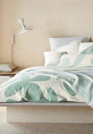 hessnatur Renforcé Bettwäsche Set LEVI aus Bio-Baumwolle - grün - Größe 155x220 / 80x80 cm