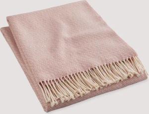 hessnatur Mix Plaid LIA aus Bio-Baumwolle mit Bio-Lambswool - rosa - Größe 130x180 cm