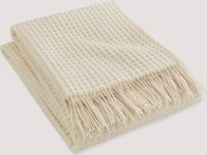 hessnatur Wollmix Waffle Plaid YARA aus Bio-Lambswool mit Bio-Baumwolle - natur - Größe 130x180 cm
