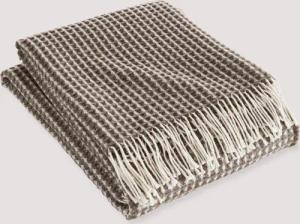 hessnatur Wollmix Waffle Plaid YARA aus Bio-Lambswool mit Bio-Baumwolle - braun - Größe 130x180 cm