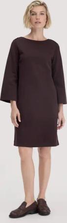 hessnatur Damen Jersey Kleid Mini Regular aus Bio-Baumwolle - braun - Größe 46