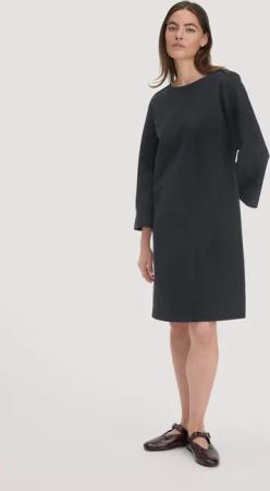 hessnatur Damen Jersey Kleid Mini Regular aus Bio-Baumwolle - schwarz - Größe 34