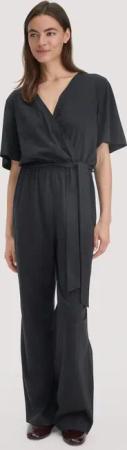 hessnatur Damen Jersey Overall Regular in reiner Bio-Baumwolle - schwarz - Größe 36
