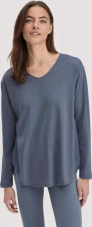 hessnatur Loungewear Longsleeve Relaxed ACTIVE LIGHT aus Bio-Baumwolle - blau - Größe 38