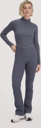 hessnatur Loungewear Rib Leggings High Waist BETTER RECYCLING aus Bio-Baumwolle - blau - Größe XL