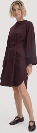 hessnatur Damen Kleid Relaxed aus Bio-Baumwolle - braun - Größe 40