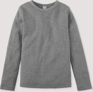 hessnatur Kinder  Rib Shirt aus Bio-Baumwolle - grau - Größe 122/128