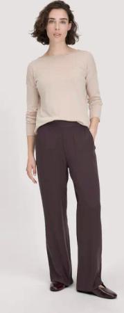 hessnatur Damen Hose Wide Leg Relaxed aus LENZING™ ECOVERO™ Viskose - braun - Größe 36