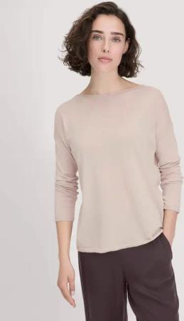 hessnatur Damen Strick Pullover Oversize aus TENCEL™ Lyocell mit Bio-Baumwolle - beige - Größe M