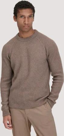 hessnatur Herren Strick Pullover Regular aus Bio-Baumwolle mit Bio-Merinowolle - braun - Größe M